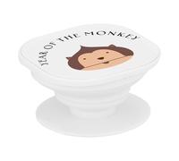 Support Téléphone Extensible - Year of The Monkey Chinese Astrology Sign Zodiac Animal Horoscope Drawing - Poignée Grip de Maintien et Stand Vidéo pour Smartphone Compatible Tous Modèles Imprimé en