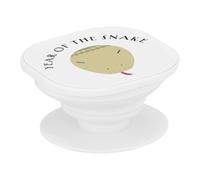 Support Téléphone Extensible - Year of The Snake Animated Chinese Astrology Sign Zodiac Horoscope Drawing Animal - Poignée Grip de Maintien et Stand Vidéo pour Smartphone Compatible Tous Modèles