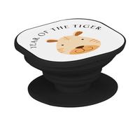 Support Téléphone Extensible - Year of The Tiger Chinese Astrology Sign Zodiac Animal Horoscope Drawing - Poignée Grip de Maintien et Stand Vidéo pour Smartphone Compatible Tous Modèles Imprimé en