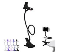 Support Téléphone Lit, Support Téléphone Avec Col De Cygne Flexible Long Bras, Pince De Fixation Pour Téléphones Portable, Supports Lazy Telephones Pour Filmer, Bureau, Table, Tête De Lit(A-)