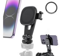 Support Téléphone Magnétique Alliage 360° Griffe Froide pour iPhone 17-12 | Anneau Magnét. Autres Tél., Rot. 360°, Cold Shoe, Vis 1/4", Alli. Alu., Ext. Micro/Lumière, Pro Tournage, Facile Install