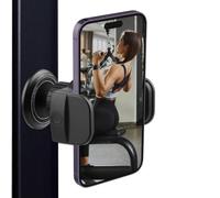 Support Téléphone Magnétique pour Salle De Sport Pouces Base Alliage | Résistante 360° Réglable Aimants N52 Puissants Compatible avec iPhone Samsung Pixel Noir