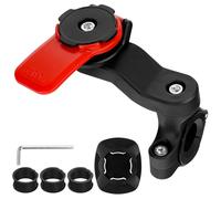 Support Téléphone Moto - Amortisseur de Vibrations Compatible avec Smartphones Universels (iPhone, Android, Samsung...), pour Guidon de Vélo, Trottinette, Quad, Scooter, Twist & Lock (Rouge)
