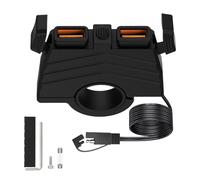 Support Téléphone Moto avec Chargeur Intégré - Chargeur Moto Universel,Adaptateur Étanche pour Chargement Rapide avec Système De Fixation Universel Au Guidon pour Scooters, Et Voitures
