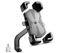 Support Telephone Moto Retroviseur,Porte Telephone Moto,Support Téléphone Scooter,Fixation Ultra,Rotation à 360° et Verrou de Sécurité,pour Smartphone de 4,5-7,2 Pouces