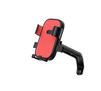 Support téléphone Moto vélo rétroviseur Rotation 360° Antichoc antidérapant avec Verrouillage sécurisé en Une Seconde et Angle de Vue réglable (Rouge - Design Lisse)