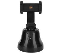 Support Téléphone Smartphone avec Suivi Visage Automatique, Rotatif 360 Degrés, pour Streaming en Direct, Blanc - Suivi Intelligent, Composition AI, Compatible iOS et Android (Noire)