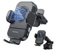 Support TéLéPhone Voiture,15W Charge Rapide sans Fil, Serrage Automatique Et Refroidissement, pour Phone 16-14/ Galaxy S25/S24,Ventilation Qi, Tableau De Bord, Pare-Brise