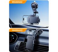 Support Téléphone Voiture, 2024 Dernière Version Porte Telephone Voiture Tableau De Bord, Support Pour Pare-Brise De Voiture, Compatible Avec Tous Les Iphone/Smartphones/Gps 4.7''-7