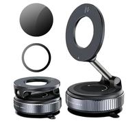 Support Telephone Voiture Aimanté, Porte Téléphone Voiture Ventouse Rotatif à 360°, Support Aimanté Pliable Sous Vide Compatible avec iPhone 16 15 14, Magnétique Porte Réglable pour Xiaomi Huawei Sams