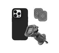 Accezz EasyLock Support de téléphone de voiture - Avec coque pour Apple iPhone 14 Pro - Grille de ventilation - Rotation à 360 degrés - Noir