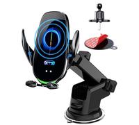 Support Telephone Voiture Induction, 15W Qi Chargeur Induction Voiture Qi Chargeur iPhone Voiture Accesoire sans Fil Rapide Automatic Porte Voiture Ventouse pour iPhone Android