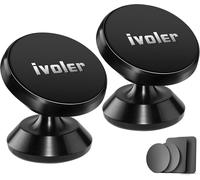 Support Telephone Voiture, [Lot de 2] Porte Téléphone Voiture Universel 360° Rotation, Magnetique Portable Aimant Adhésif pour Smartphone, Compatible pour Phones ou appareils GPS-Noir