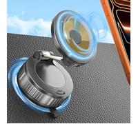 Support Telephone Voiture Magnetique Pliable 360° Rotation, Mag-Safe Support Téléphone Voiture Ventouse Aimanté Induction Bras