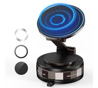 Support Téléphone Voiture Magnétique Porte iPhone: 2025 Stable Version Améliorée avec Ventouse Puissante 360° Rotatif Réglable & Pliable - Porte Telephone Auto Compatible Coque MagSafe et Smartphones