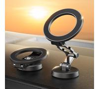 Support Telephone Voiture Magnetique Pour Magsafe,Support Smartphone Voiture Pliable,Rotation À 360°,Tableau Bord Pare-Brise Tout Métal Aimant Support Téléphone Voiture Pour Iphone Et Étui Magsafe