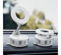 Support Telephone Voiture Magnetique pour Mini Cooper S Jcw F54 F55 F56 F60 R60, Rotation 360° Porte Téléphone Voiture avec Ventouse Puissante Magnétique,White