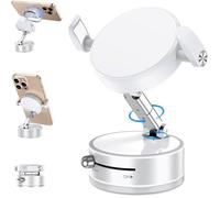 Support Téléphone Voiture Magnétique Réglable À 360 ° Blanc Compatible Avec Iphone/Xiaomi/Google/Android Tous Les Téléphones