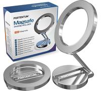 Support Téléphone Voiture Magsafe Pliable \U2013 Fixation Par Aimant (20x N52) Et Rotation À 360° \U2013 Pour Tableau De Bord Bureau Ou Autres Surfaces - Silver