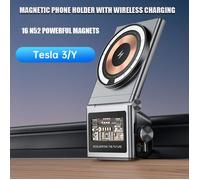 Support téléphone voiture - MIOLOE - Tesla Model 3/Model Y - Chargement sans fil 15W - Ajustable - Noir