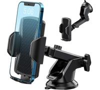 Support Telephone Voiture,Porte Téléphone Voiture Tableau De Bord Et Voiture Pare-Brise,360 Degrés Rotation,Un Bouton De Libération,Pour 4-7 In Smartphone(Q75)
