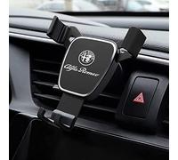 Support Telephone Voiture pour Alfa Romeo Brera 159 SW New Spider Giulietta, Porte Telephone Voiture Grille Aération 360° Rotation Un Bouton de Libération Mains Libres,Black