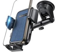 Support Telephone Voiture Tableau De Bord, Porte Portable Voiture Ventouse Solide Pare-Brise, Support Téléphone Voiture Silicone Antidérapant, Attache Voiture Rotatif Pour iPhone Smartphones Bleu