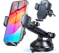 Support Téléphone Voiture【Ventouse Ultra Puissante】 Porte Telephone Voiture Ventouse Telephone【360°Rotation】 Telephone Voiture Grille D'aération & Pare-Brise & Tableau de Bord pour iPhone Samsung GPS