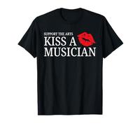 Support The Arts - Kiss A Musician Funny Lips Pun Design T-Shirt