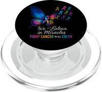 Support The Cancer We Believe in Miracles Fight in PopSockets PopGrip pour MagSafe