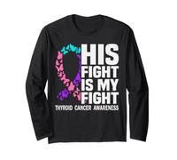 Support Thyroid Cancer Awareness Tee, Thyroid Cancer Gifts Manche Longue
