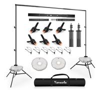 Support Toile de Fond Professionnel 2,6x3m - Kit Complet Studio Photo Portable avec 12 Pinces, 2 Sacs à Eau et Sac de Transport - Robustes Réglable pour Événements, Mariage, Live, Portrait