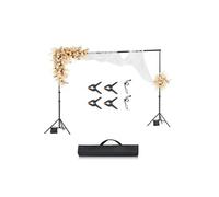 Support Toile Fond Inox Carbone Réglable 4 Barres Transversales pour Photo 298x300cm