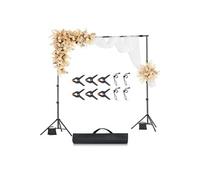 Support Toile Fond Inox Carbone Réglable avec 2 Trépieds pour Exposition 260x300cm