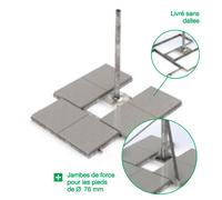 SUPPORT TOIT ANTENNE 6 DALLES 40X40 + MAT Ø76MM + JAMBES