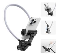Support Tour de Cou Accroche Telephone Portable POV/Vlog Mains Libres avec Clip, Sangle de Poitrine Anti-Secousses pour Enregistrement Vidéo Compatible avec Téléphones iPhone Android