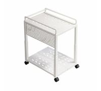 Support Tour PC à Étages Universel , Blanc , Support Hôte Standard Mobile | Mobile, Double u, Chariot pour Ordinateur avec Étagère, Bureau, joueurs