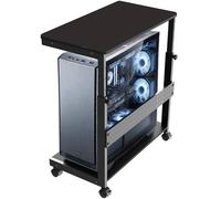 Support Tour PC Réglable en Hauteur, Support Ordinateur avec Roues 360°, Support PC Sous Bureau en Métal, Support Tour PC pour Tous Les Boîtiers, Table d'Appoint Mobile pour Ordinateur Portable