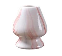 Support traditionnel pour fouet à matcha - Pour cérémonie du thé - Rose et blanc - 6,5 x 7,5 cm