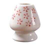 Support traditionnel pour fouet à matcha - Pour cérémonie du thé - Rouge et blanc - 6,5 x 7,5 cm