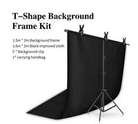 Support trépied en T pour toile de fond 2x2m, système de support réglable pour studio photo, idéal pour toiles de fond en non-tissé et mousseline 1.5x2M White