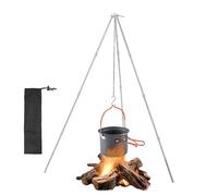 Support trépied pour feu de camp - Trépied de cuisine léger, chaîne suspendue | Base de poêle en alliage d'aluminium, ensemble de réveil de dossier, lieu de randonnée et sol de tente pour bouillir des