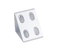Support triangulaire 2 pièces for profilé en aluminium 2040 | Connecteur à 8 trous de Type V, bloc d'angle renforcé, Support d'installation croisé, fixation(Silver)