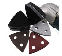 Support triangulaire 80 x 80 x 80 mm avec design à 3 trous, interface en mousse souple pour outils de ponçage orbital, patin de ponçage auto-agrippant, réduit les vibrations, tige de 12 mm