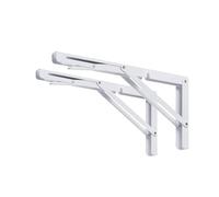Support Triangulaire Droit Billy, 2 Pièces, Supports D'étagère Pliants Robustes De 24 Pouces, Charnières Table En L Murales For Banc Avec Vis Pour Salon(White)