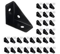 Support triangulaire, équerres d'angle, supports jonction en acier laminé à froid, avec vis, pour bord de lit de bureau, 80 pièces(Black)