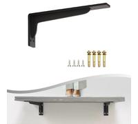 Support triangulaire pour étagère murale en acier robuste pour comptoir, éviers et cadres - Capacité de charge 400 kg - Noir