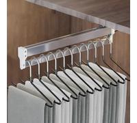 support tringle penderie Tringle à vêtements extensible avec 2 rails coulissants, tringle de placard coulissante réglable de 30 à 80 cm, porte-vêtements sur rail de garde-robe, porteuse de 25kg