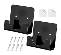 Support Tringle Rideau Autocollant - Fixation Murale Pour Barre Douche | Outil Fixation Mur Robuste | Supports Tube Penderie Retenu Invisible Buanderie | 2x Support Acrylique Adhesif