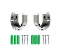 Support Tringle Rideaux,2 PCS Support Tringle Penderie en Forme de U Porte Tringle Rideau Réglable Support de Tige de Bride Support de Barre de Penderie Armoire en Inox Wardrobe Rail Bracket